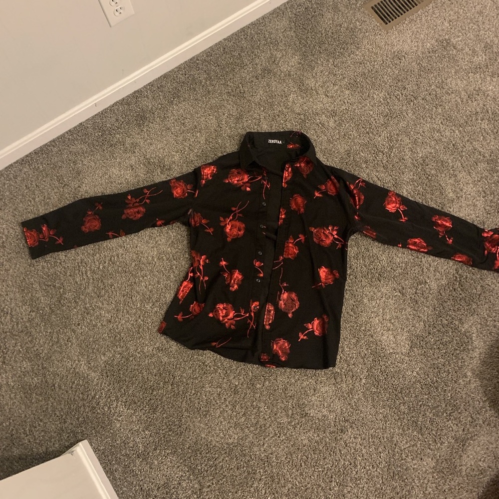 Zeroyaa Floral Dress Shirt